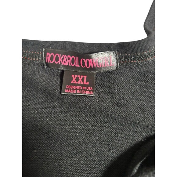 Rock and Roll Cowgirl Sz XXL Embroidered Lace Up V-neck Whimsical Horse Rodeo - Picture 6 of 9